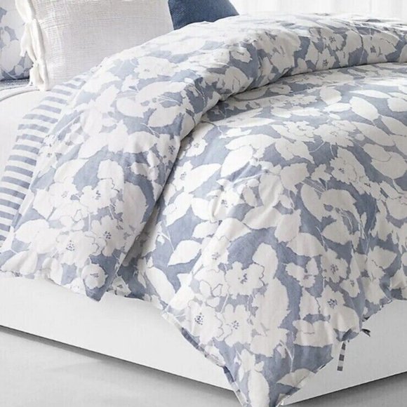 Ralph Lauren 3-Piece FULL QUEEN Duvet Cover Set WILLA Floral Chambray Cream - Picture 4 of 11